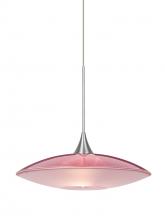 Besa Lighting 1XC-6294RD-LED-SN - Besa Pendant Spazio Satin Nickel Red/Frost 1x5W LED