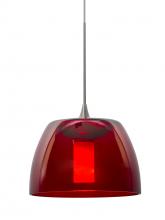 Besa Lighting 1XC-SPURRD-LED-SN - Besa Spur Cord Pendant, Red, Satin Nickel Finish, 1x3W LED