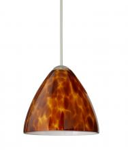 Besa Lighting 1XT-177918-SN - Besa Pendant Mia Satin Nickel Amber Cloud 1x50W Halogen