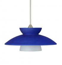 Besa Lighting 1XT-271823-LED-SN - Besa Pendant Trilo 7 Satin Nickel Blue Matte 1x5W LED