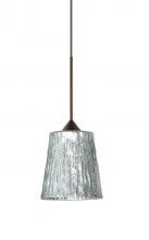 Besa Lighting 1XT-5125SF-BR - Besa Pendant Nico 4 Bronze Stone Silver Foil 1x35W Halogen