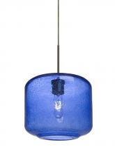 Besa Lighting 1JC-NILES10BL-BR - Besa Niles 10 Pendant, Blue Bubble, Bronze Finish, 1x60W Medium Base T10