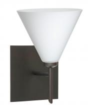 Besa Lighting 1SW-512107-BR-SQ - Besa Wall With Sq Canopy Kani Bronze Opal Matte 1x40W G9