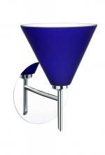 Besa Lighting 1SW-5121CM-CR - Besa Wall Kani Chrome Cobalt Blue Matte 1x40W G9