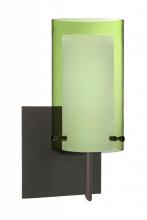 Besa Lighting 1SW-L44007-LED-BR-SQ - Besa Pahu 4 Wall With SQ Canopy 1SW Transparent Olive/Opal Bronze 1x5W LED