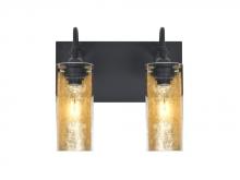 Besa Lighting 2WG-DUKEGF-BK - Besa Duke Vanity, Gold Foil, Black Finish, 2x60W Medium Base