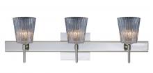 Besa Lighting 3SW-512500-LED-CR-SQ - Besa Wall With SQ Canopy Nico 4 Chrome Clear Stone 3x5W LED