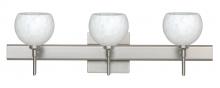 Besa Lighting 3SW-565819-SN-SQ - Besa Wall With SQ Canopy Palla 5 Satin Nickel Carrera 3x40W G9