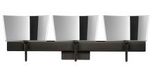 Besa Lighting 3SW-6773MR-BR-SQ - Besa Groove Wall With SQ Canopy 3SW Mirror-Frost Bronze 3x40W G9