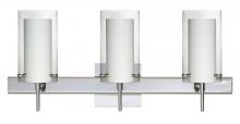 Besa Lighting 3SW-C44007-CR-SQ - Besa Pahu 4 Wall With SQ Canopy 3SW Clear/Opal Chrome 3x40W G9