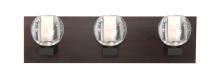 Besa Lighting 3WF-BOCABB-BR - Besa, Boca Vanity, Clear Bubble, Bronze Finish, 3x40W Halogen