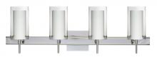 Besa Lighting 4SW-C44007-CR-SQ - Besa Pahu 4 Wall With SQ Canopy 4SW Clear/Opal Chrome 4x40W G9