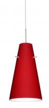 Besa Lighting J-4124RM-SN - Besa Cierro Pendant For Multiport Canopy Satin Nickel Ruby Matte 1x100W Medium Base