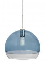 Besa Lighting J-ALLY12BL-EDIL-SN - Besa, Ally 12 Cord Pendant For Multiport Canopy, Coral Blue/Clear, Satin Nickel Finis