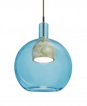 Besa Lighting J-BENJIBLNA-LED-BR - Besa, Benji Cord Pendant For Multiport Canopy, Blue/Natural, Bronze Finish, 1x9W LED