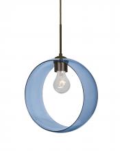 Besa Lighting J-PLATOBL-BR-NI - Besa, Plato Cord Pendant For Multiport Canopies, Blue, Bronze Finish, 1x60W Medium Ba