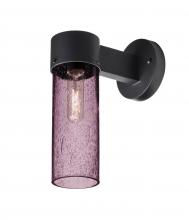 Besa Lighting JUNI10PL-WALL-BK - Besa, Juni 10 Outdoor Sconce, Plum Bubble, Black Finish, 1x60W Medium Base