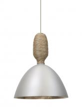 Besa Lighting RXP-CREED-LED-SN - Besa Creed Cord Pendant, Satin Nickel With Silver Reflector, Satin Nickel Finish, 1x9