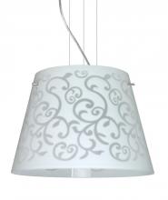 Besa Lighting 1KV-4340WD-SN - Besa Pendant Amelia 15 Satin Nickel White Damask 3x100W A19