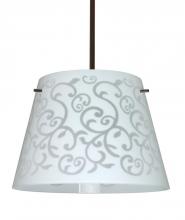 Besa Lighting 1KT-4340WD-BR - Besa Stem Pendant Amelia 15 Bronze White Damask 3x100W A19