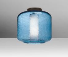 Besa Lighting NILES10BOC-BR - Besa Niles 10 Ceiling, Blue Bubble/Opal, Bronze Finish, 1x60W T10