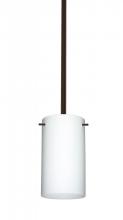 Besa Lighting 1TT-440407-LED-BR - Besa Stem Stilo 7 Pendant Bronze Opal Matte 1x9W LED