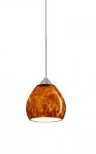 Besa Lighting RXP-560518-SN - Besa Pendant Tay Tay Satin Nickel Amber Cloud 1x50W Halogen