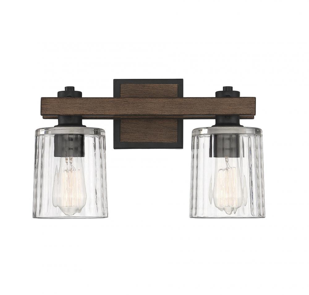 Halifax 2-Light Bathroom Vanity Light in Durango