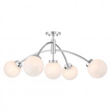 Savoy House 6-6199-5-11 - Redfield 5-Light Semi-Flush in Chrome