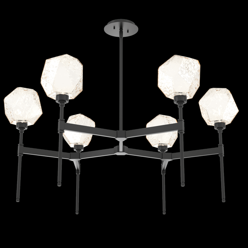 Gem Round Chandelier-39-Matte Black