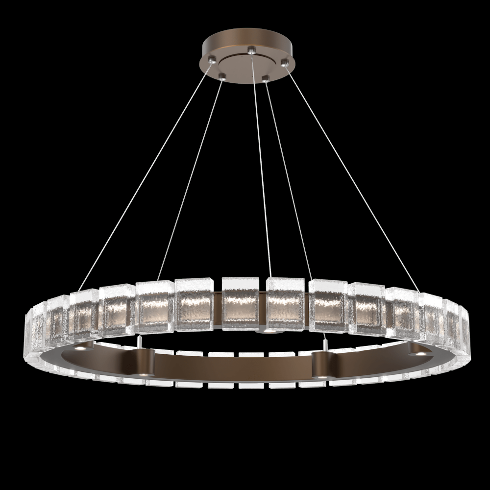 Tessera 38in Ring-Flat Bronze-Pavé Cast Glass