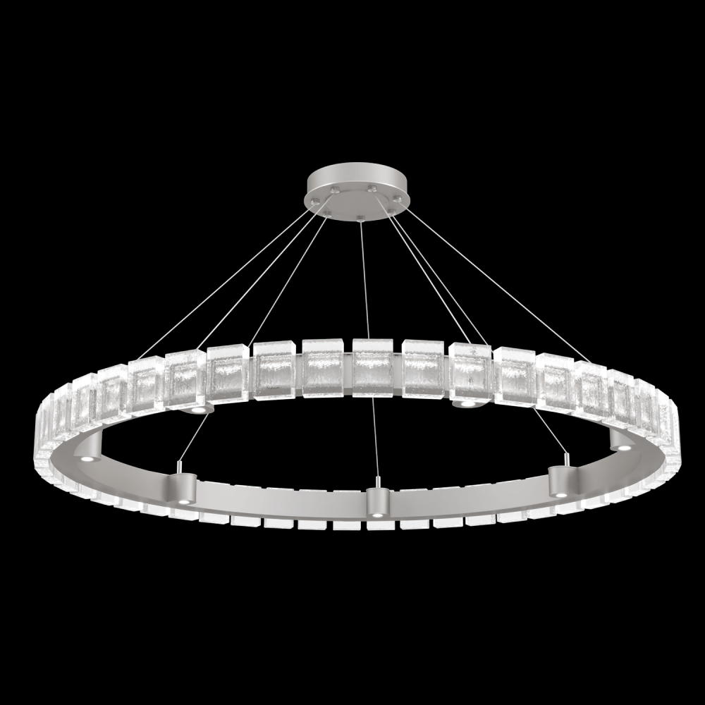 Tessera 50in Ring-Beige Silver-Pavé Cast Glass