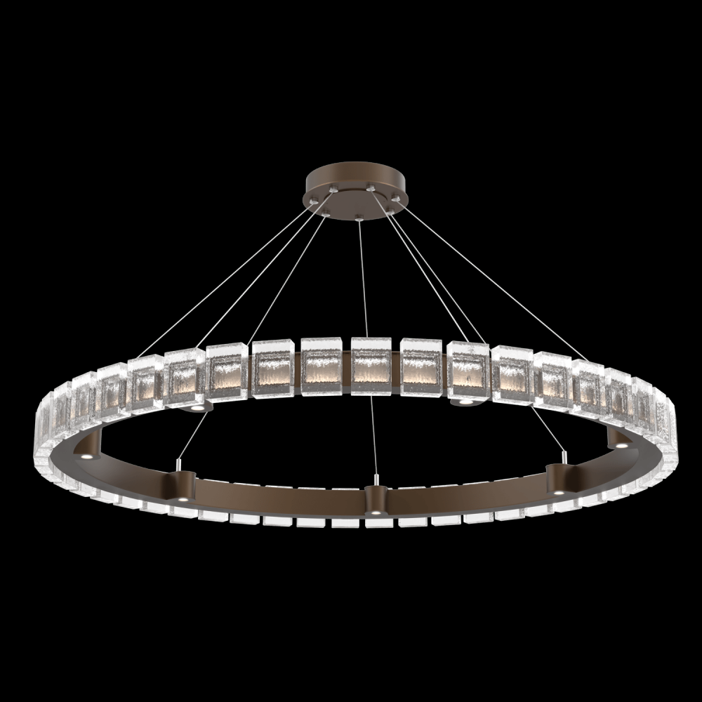 Tessera 50in Ring-Flat Bronze-Pavé Cast Glass