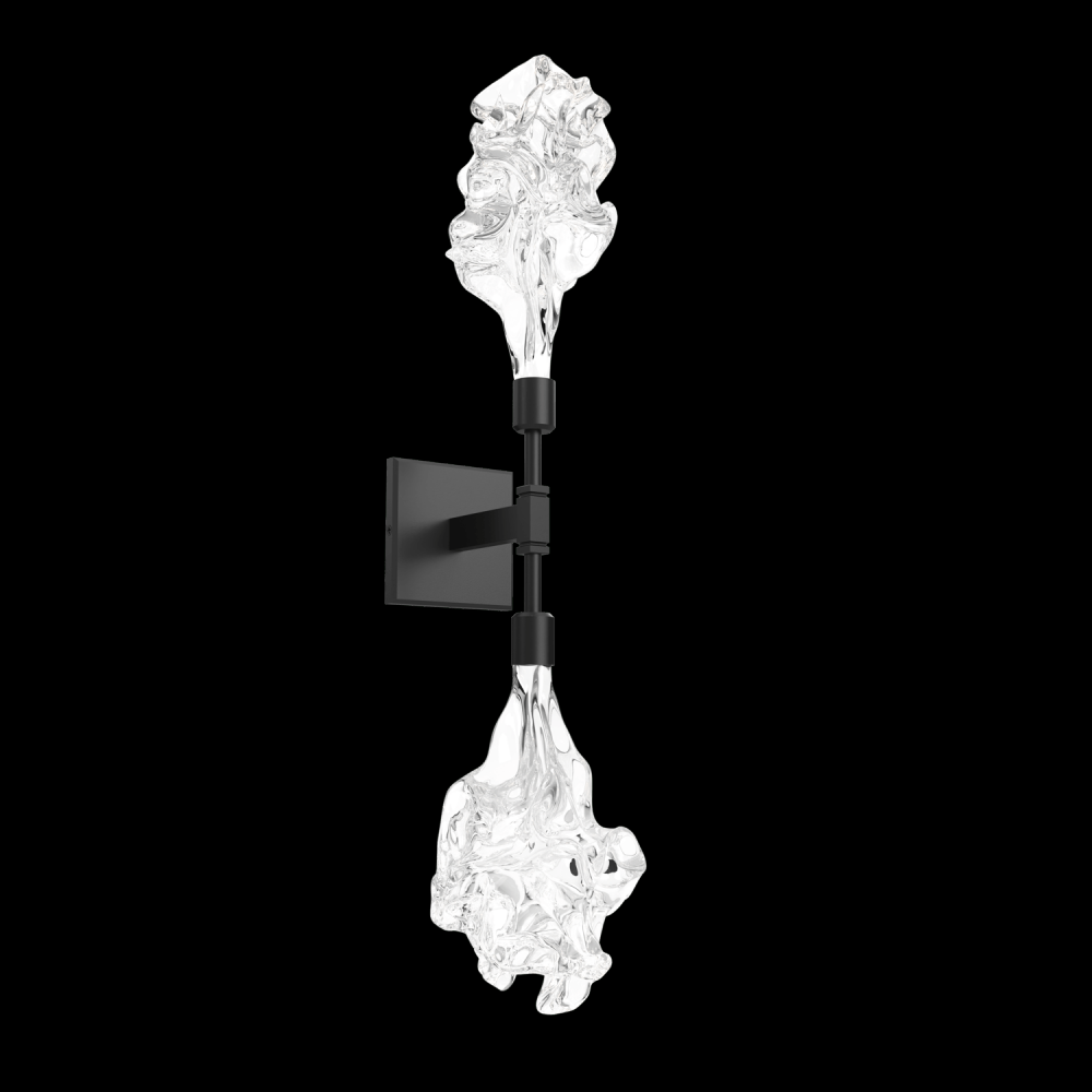 Blossom Double Sconce-Metallic Beige Silver-Blossom Clear Blownglass