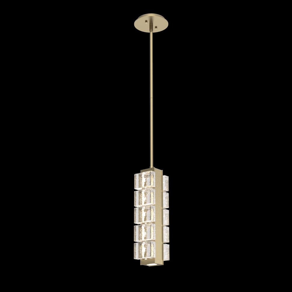 Tessera Pendant-Gilded Brass-Pavé Cast Glass