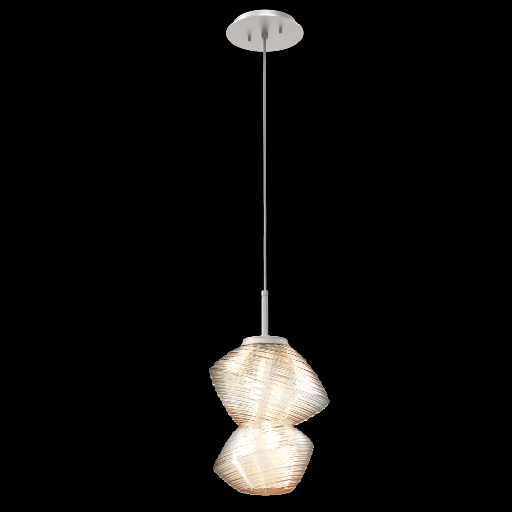 Mesa Pendant-Beige Silver-Amber Blown Glass