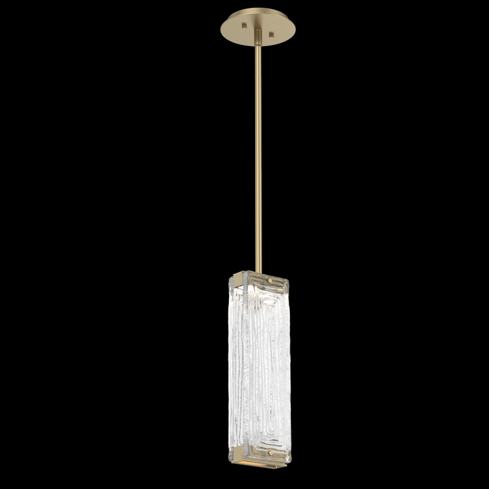 Tabulo Pendant - Gilded Brass - Tabulo Linea Textured Glass