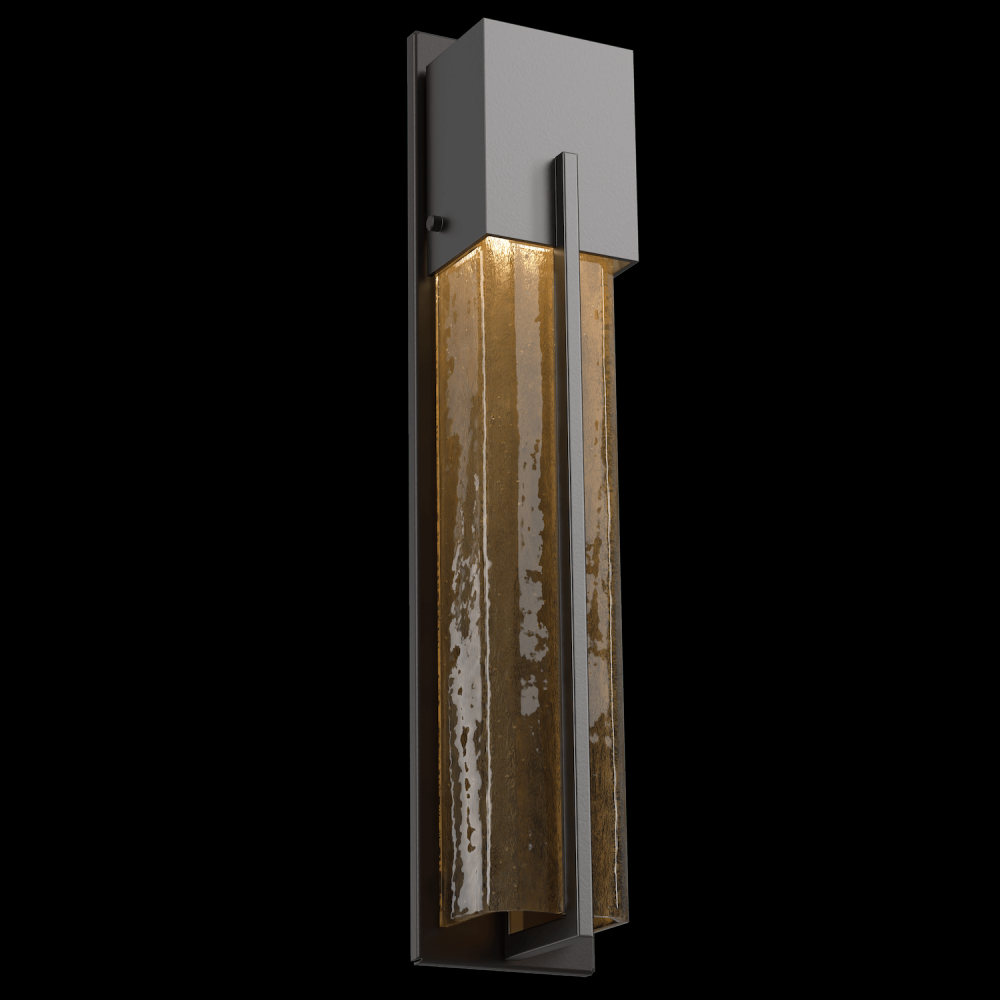 Outdoor Tall Square Cover Sconce with Metalwork