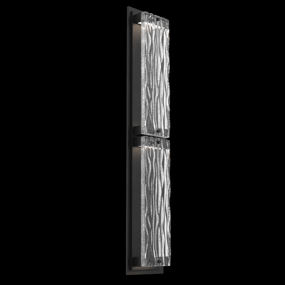 Tabulo Outdoor Sconce (L)-Textured Black-Tidal Cast Glass
