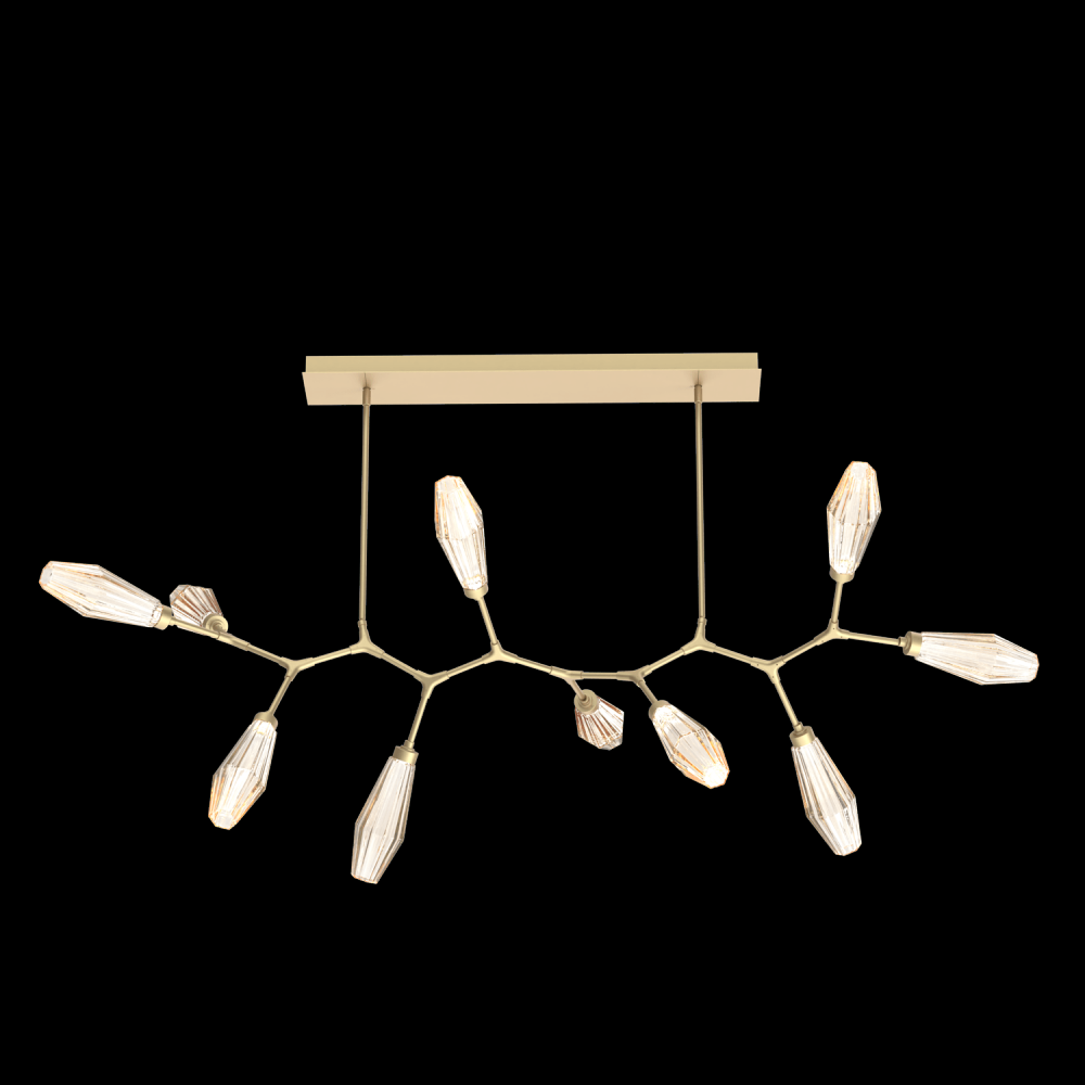 Aalto 10pc Branch-Gilded Brass-Optic Rib Blown Glass