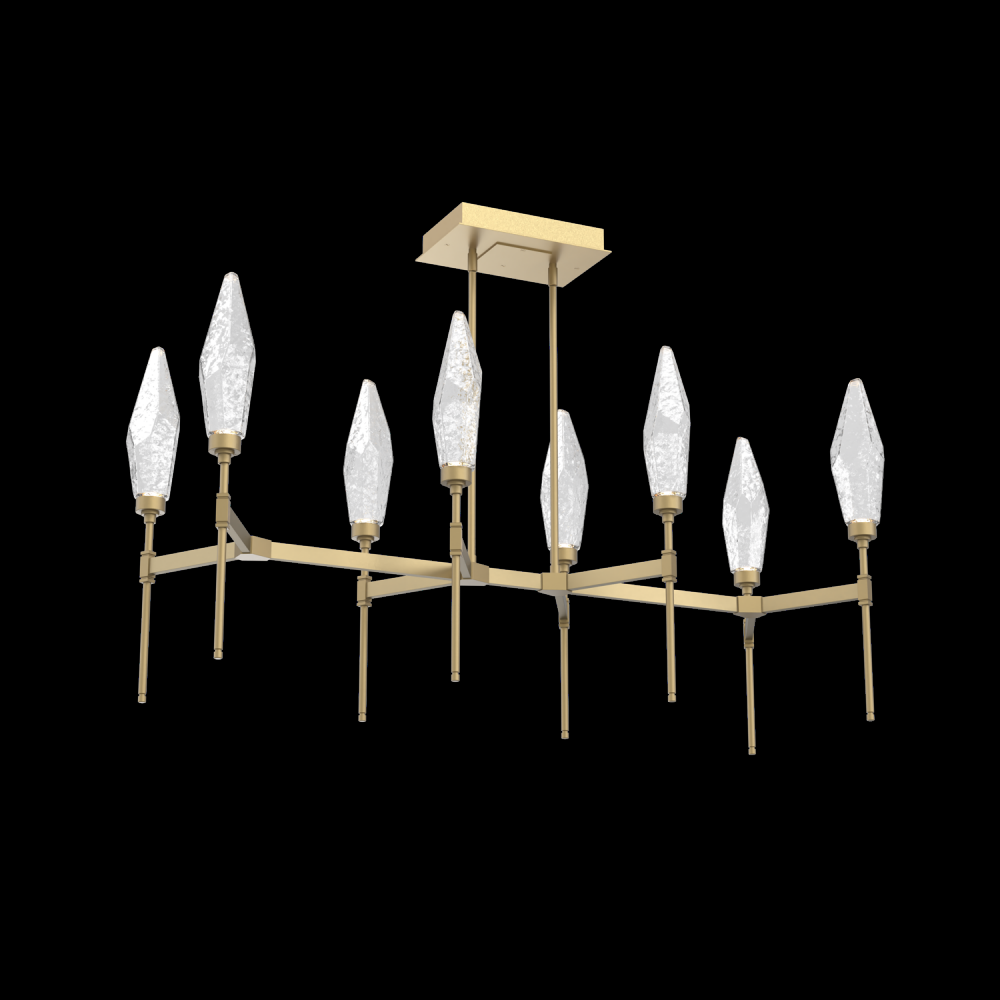 Rock Crystal Linear Belvedere Suspension-48-Gilded Brass