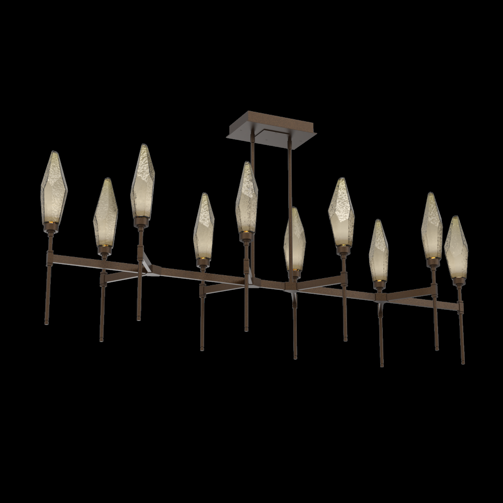 Rock Crystal Linear Belvedere Suspension-67-Flat Bronze