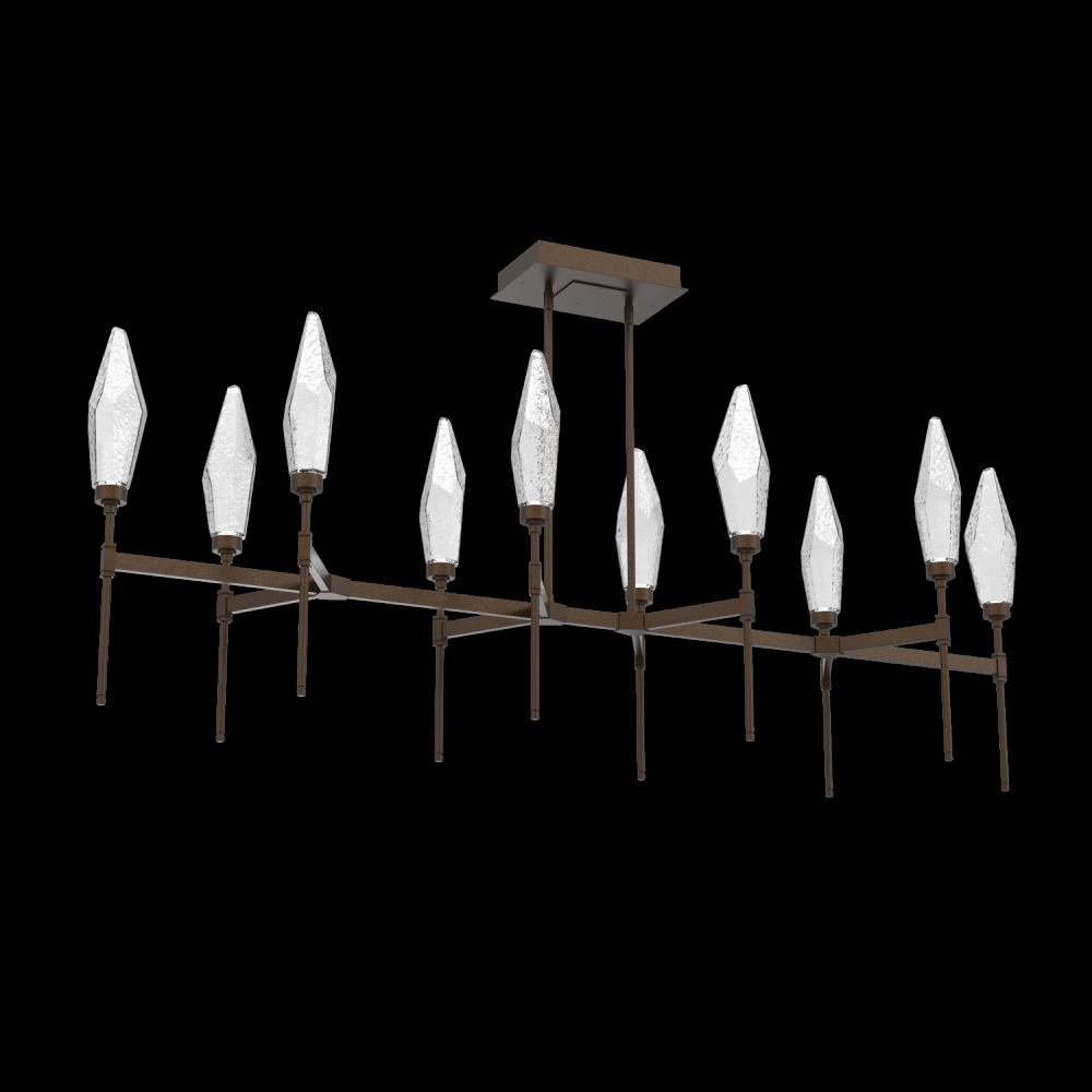 Rock Crystal Linear Belvedere Suspension-67-Flat Bronze