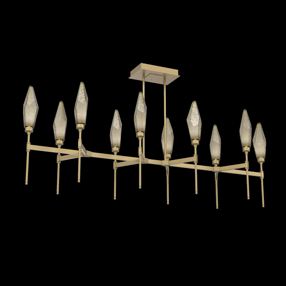 Rock Crystal Linear Belvedere Suspension-67-Gilded Brass