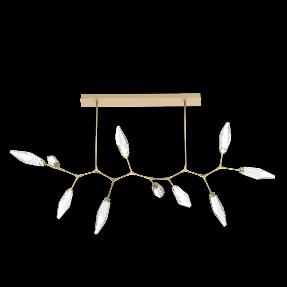 Rock Crystal Modern Branch - 10 pc-Gilded Brass