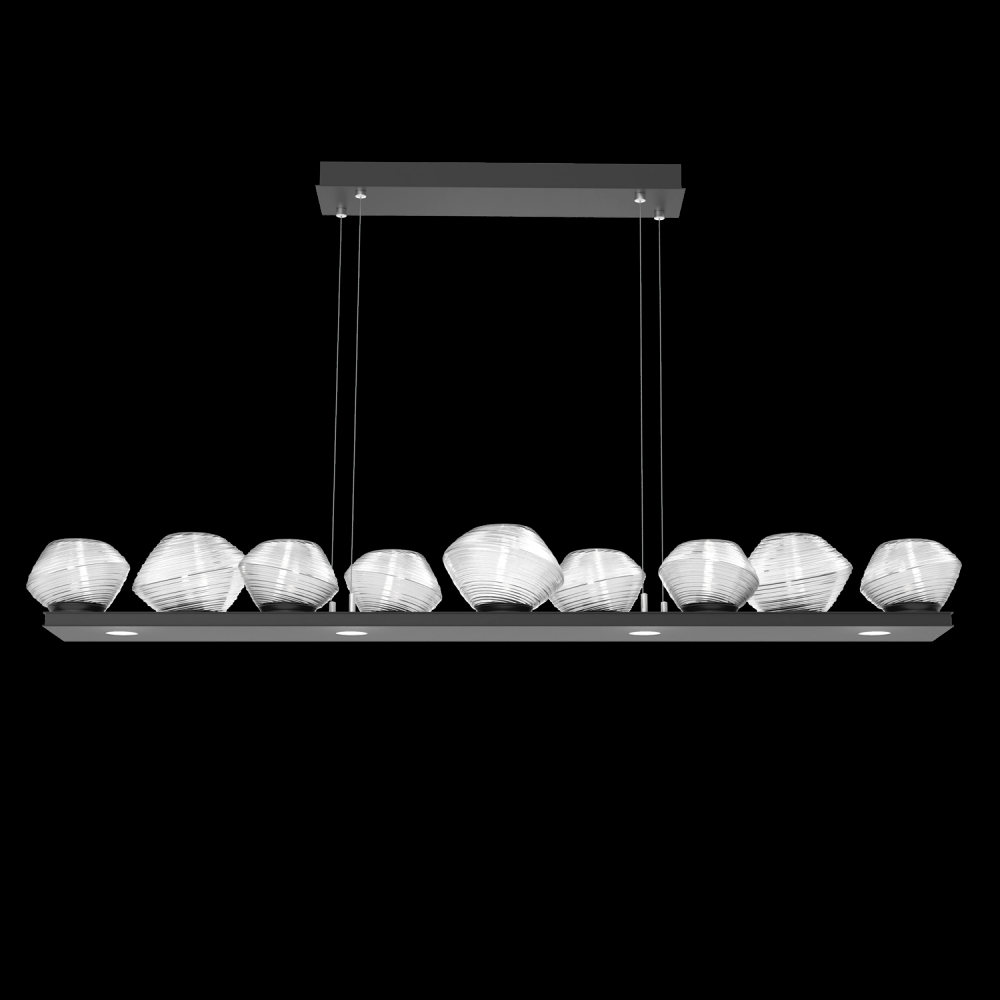 Mesa Linear Suspension 59" - Matte Black - Blown Glass