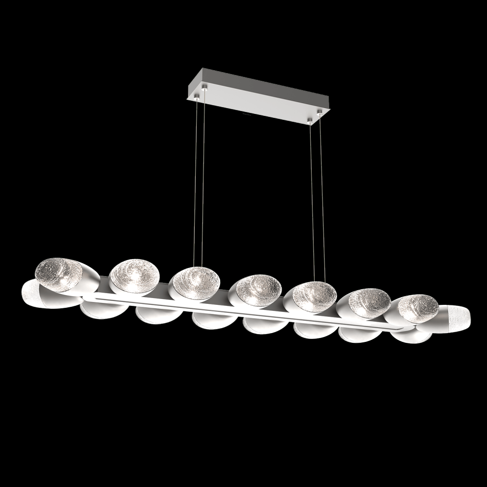 Pebble Linear Suspension 48" Small Glass-Beige Silver-Pebble Clear