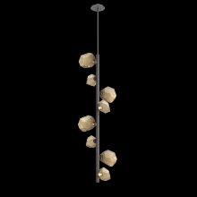 Hammerton CHB0039-T8-GP-B-001-L1 - Gem 8pc Twisted Vine-Graphite-Bronze Blown Glass-Threaded Rod Suspension-LED 2700K