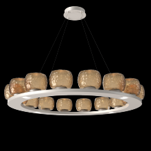 Hammerton CHB0091-0D-BS-B-CA1-L3 - Vessel 48-inch Platform Ring-Beige Silver-Bronze Blown Glass-Stainless Cable-LED 3000K