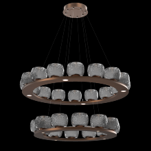 Hammerton CHB0091-2B-BB-S-CA1-L1 - Vessel Two-Tier Platform Ring-Burnished Bronze-Smoke Blown Glass-Stainless Cable-LED 2700K